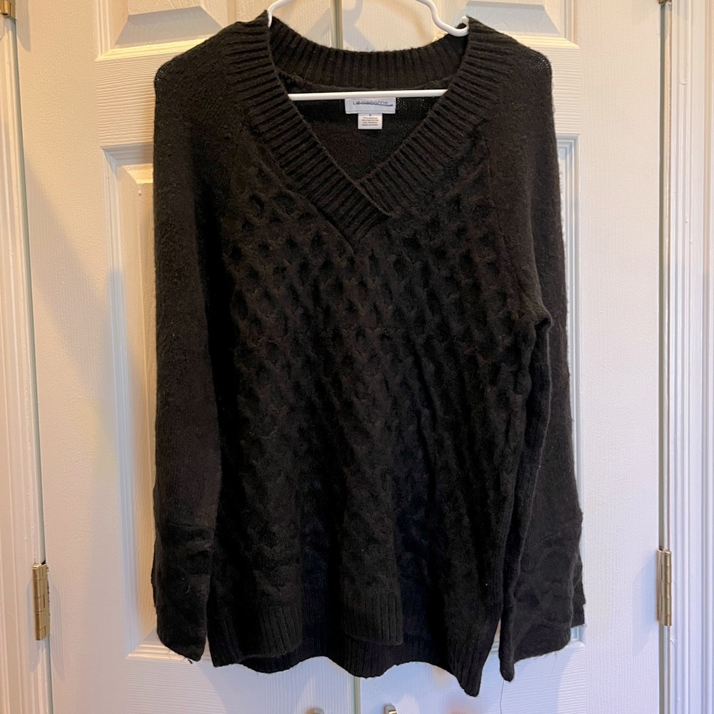 Liz Claiborne Mystic Nomad women’s black sweater in small. Brand new!